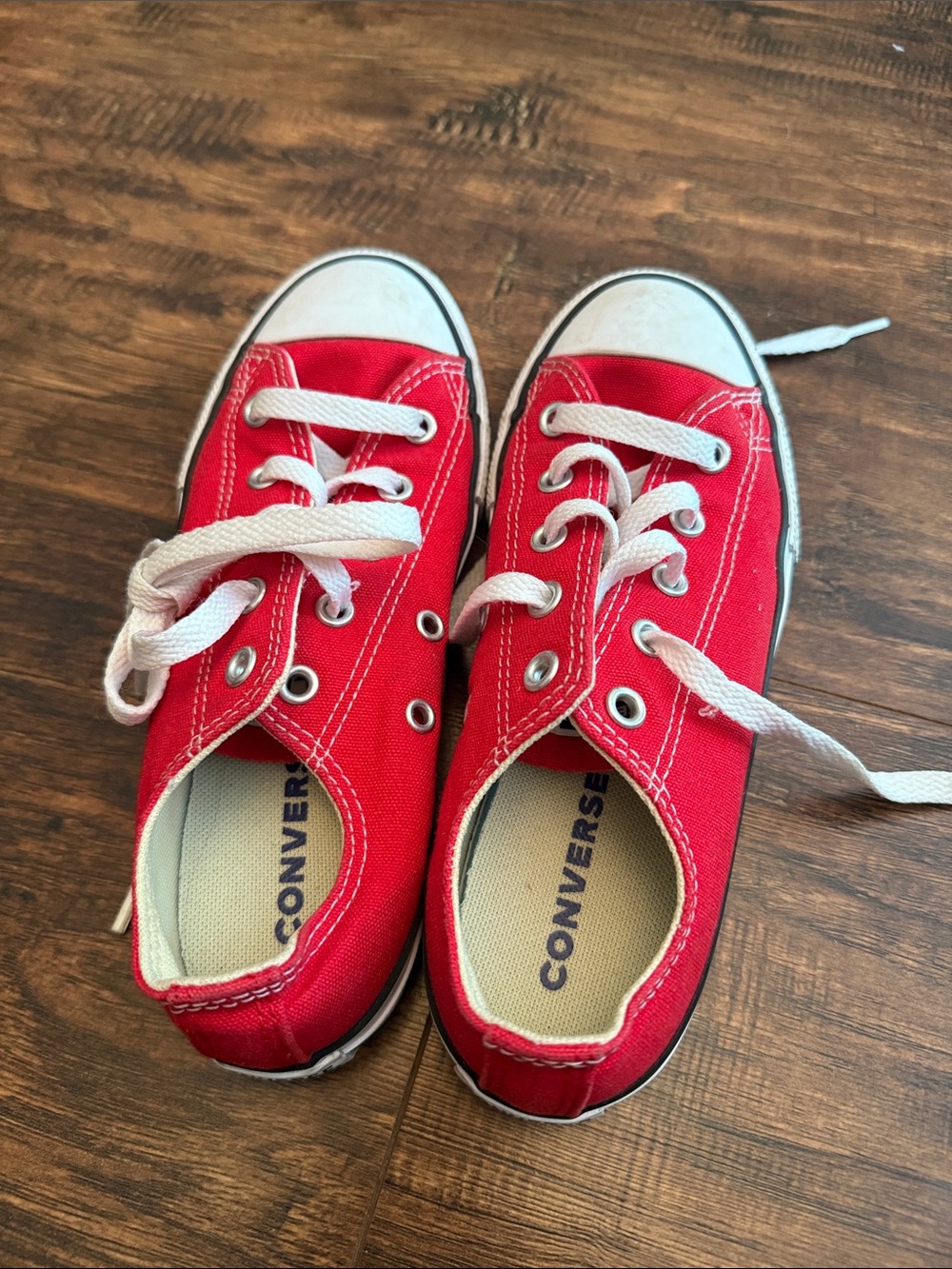 Converse Kids Low Top Sneakers in Red with White Accents